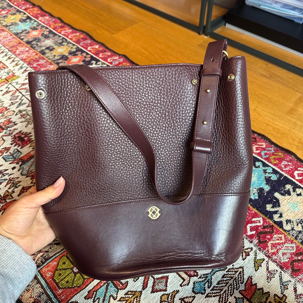 Dagne Dover Burgundy Leather Shoulder Bag